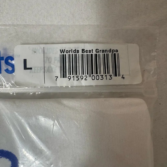 Words Best grandpa white T shirt Sz L with painting kit yellow, red & blue hand - Picture 4 of 7